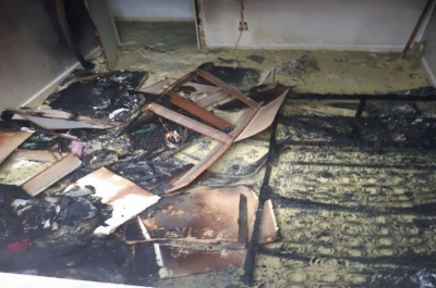  Quarto do apartamento ficou destruído (Foto: Aracaju Agora Notícias)