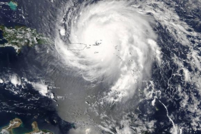 Furacão Irma sobre o Caribe, o mais forte registrado no Oceano Atlântico (Foto: Divulgação/Nasa)
