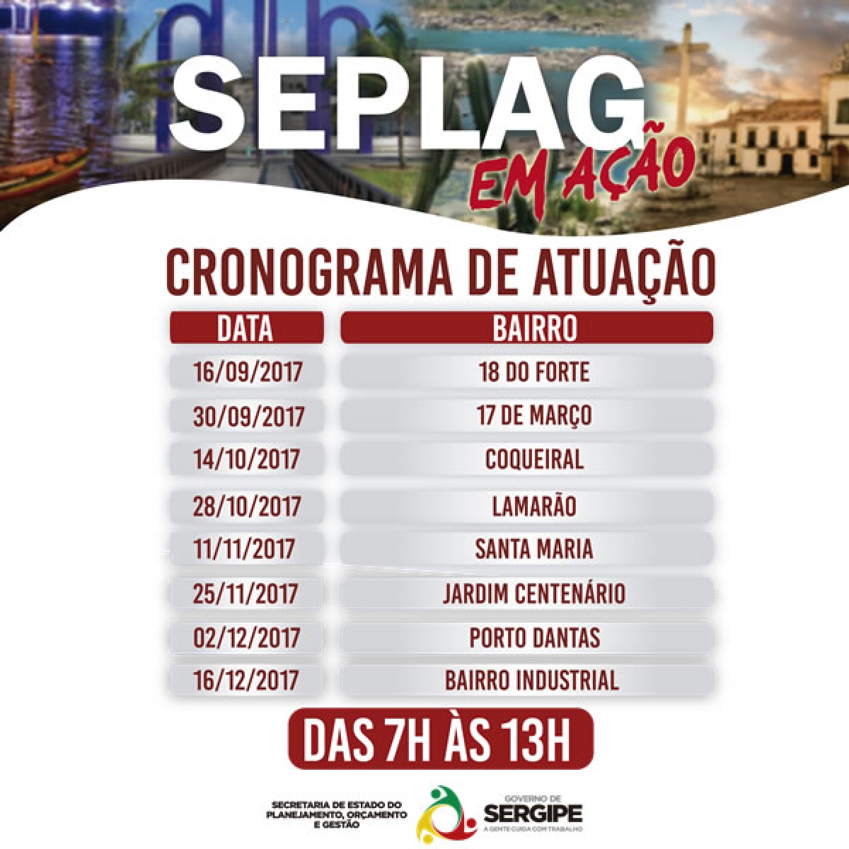 Seplag em Ação estará no bairro 18 do Forte neste sábado, 16/9 (Foto: Seplag/SE)