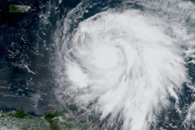 Olho do furacão Maria no Oceano Atlântico (Foto: NOAA/EPA/EFE)
