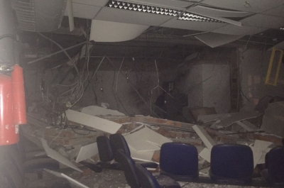  Agência ficou completamente destruída com efeito dos explosivos (Foto: Reprodução/Aracaju Agora Notícias)