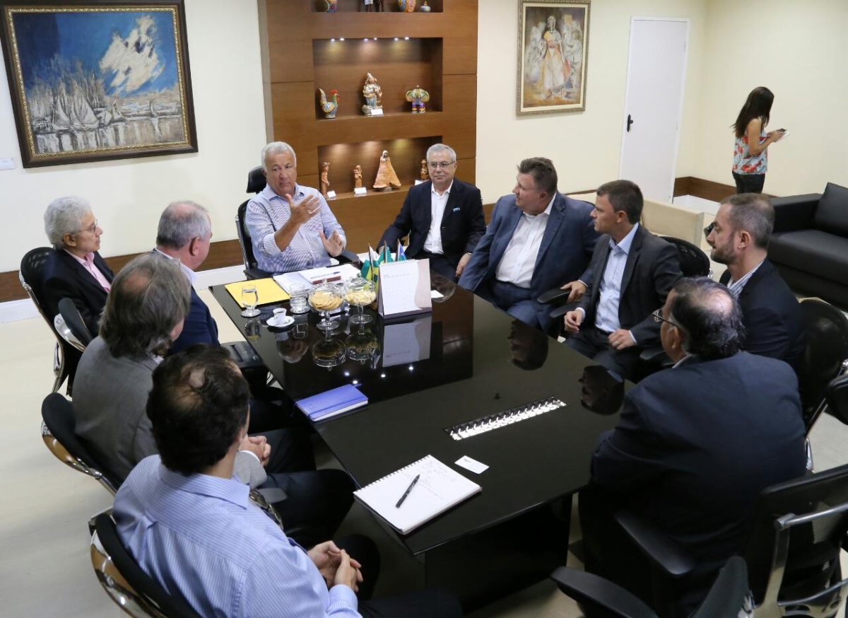O governador Jackson Barreto em reunião com o presidente da Mosaic Brasil, Rick McLellan e o diretor de Sustentabilidade, Arthur Liacre (Foto: Jorge Henrique/ASN)