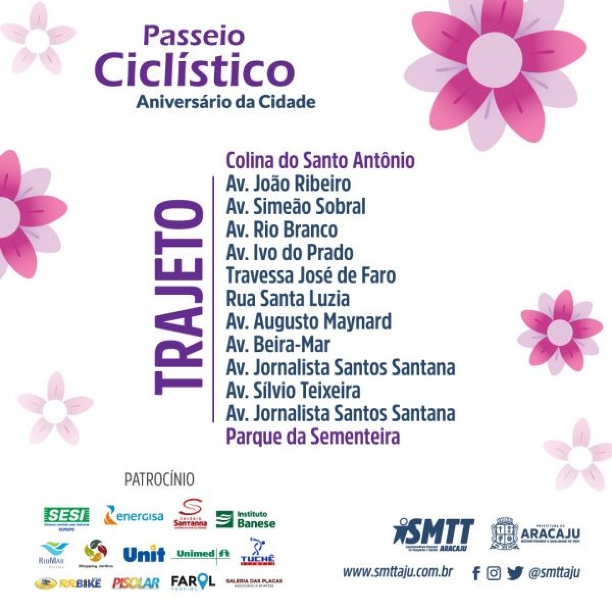 SMTT fará passeio ciclístico da Colina do Santo Antônio até a Sementeira em comemoração aos 163 anos de Aracaju (Foto: Divulgação/SMTT/Aracaju)