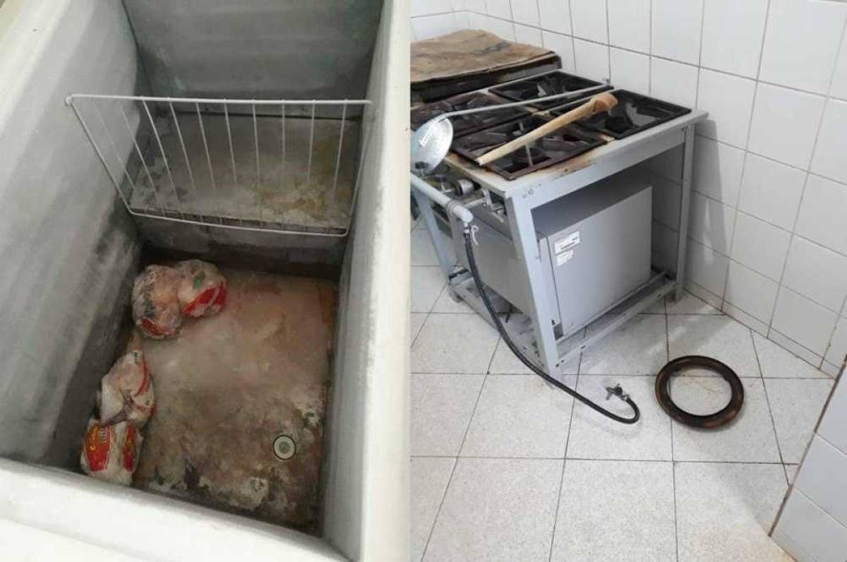 Os suspeitos arrombaram a tranca da escola (Foto: Cedida pela diretora da escola/ Via Portal Infonet)