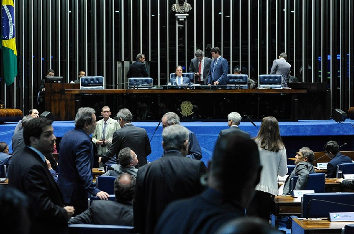 Sessão Plenária do dia 16 de maio, em que foi aprovado o Projeto do Sistema �?nico de Segurança Pública
(Foto: Moreira Mariz/ Agência Senado)