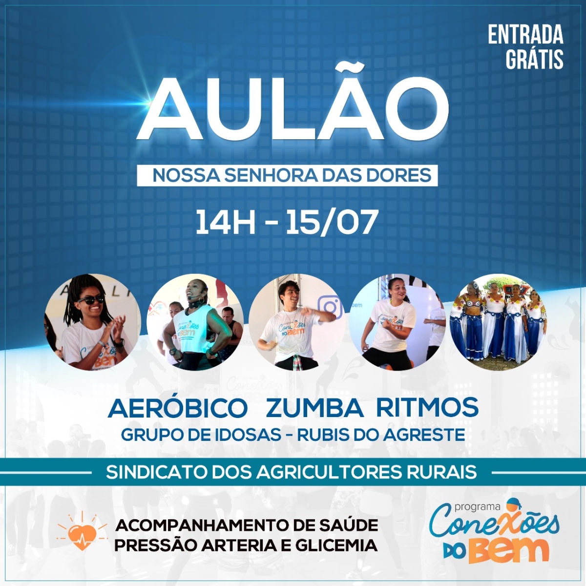Programa Conexões do Bem realiza no domingo Aulão em Dores (Imagem: Divulgação)