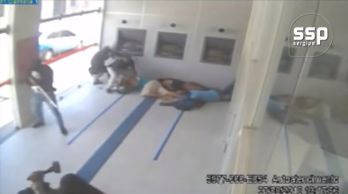 SSP divulga imagens de envolvidos em assalto à agência bancária (Imagem: Reprodução de vídeo/ SSP/SE)