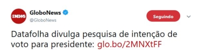 Imagem: reprodução Twitter/GloboNews