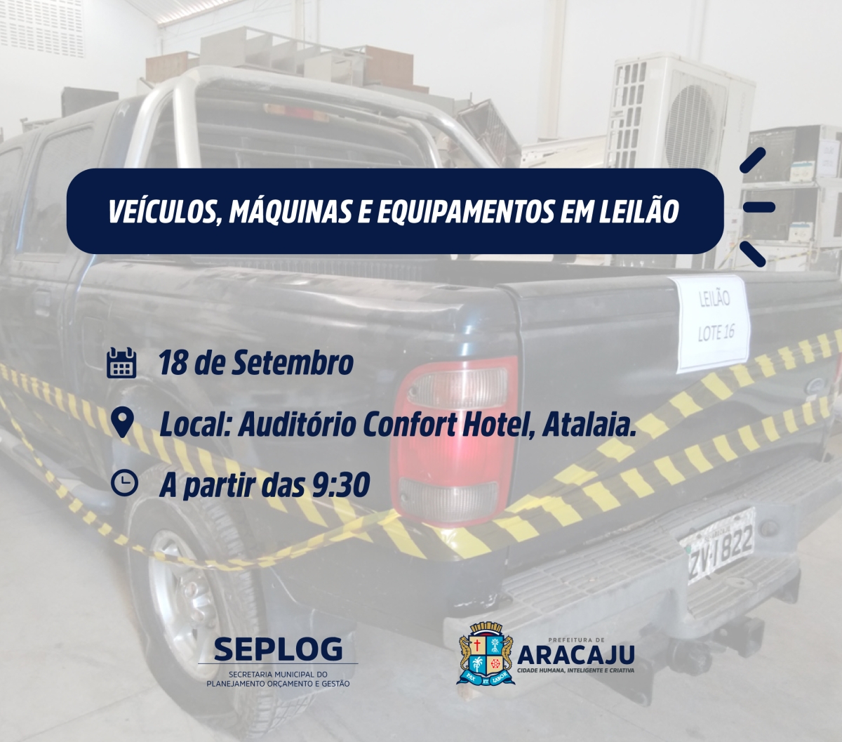 Visitação aos bens que serão leiloados começa nesta quinta, 11/10 (Imagem: Divulgação/ Seplog/SE)