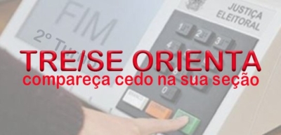 Eleições 2018: TRE/Sergipe orienta que eleitores compareçam cedo às seções no 2º turno (Imagem: TRE/SE)