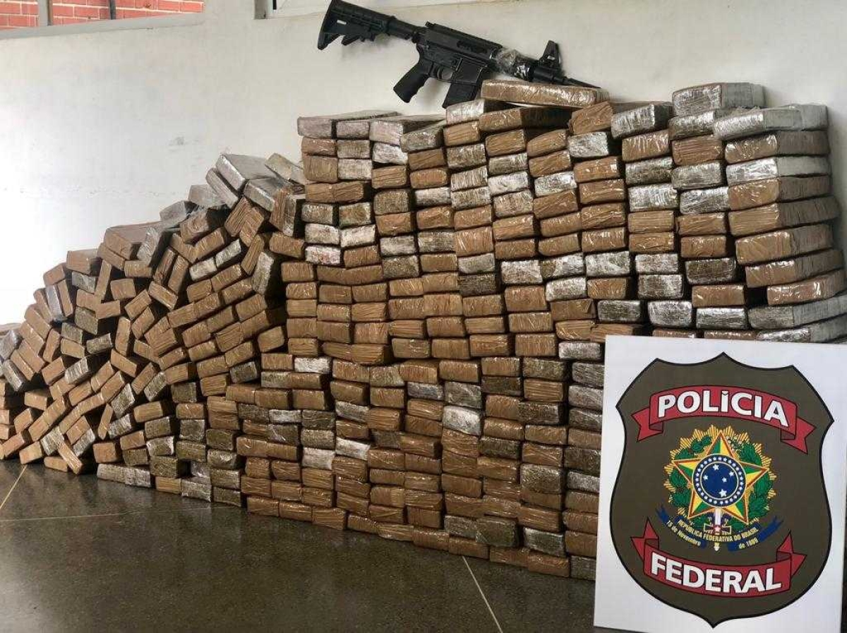 Arma e drogas transportadas em caminhão seguiam para Pernambuco (Foto: PF)