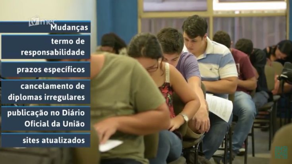 Emissão e registro de diplomas de graduação terão novas regras (Imagem: Reprodução de vídeo/ TV MEC)