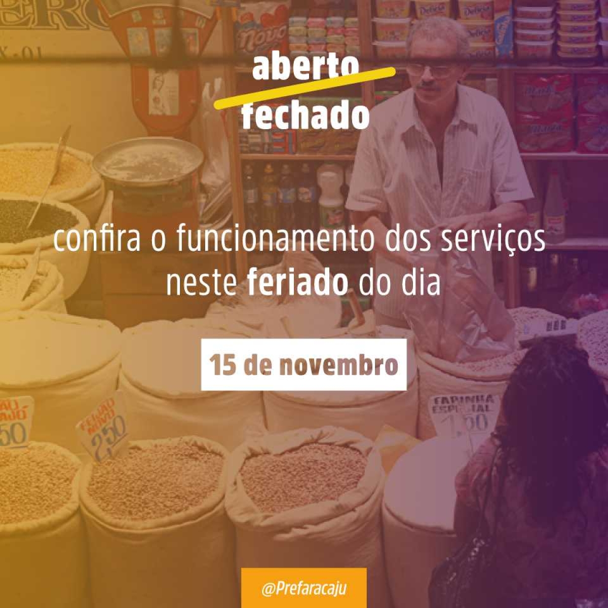 Confira o horário de funcionamento dos serviços municipais no dia 15 de novembro (Imagem: PMA)