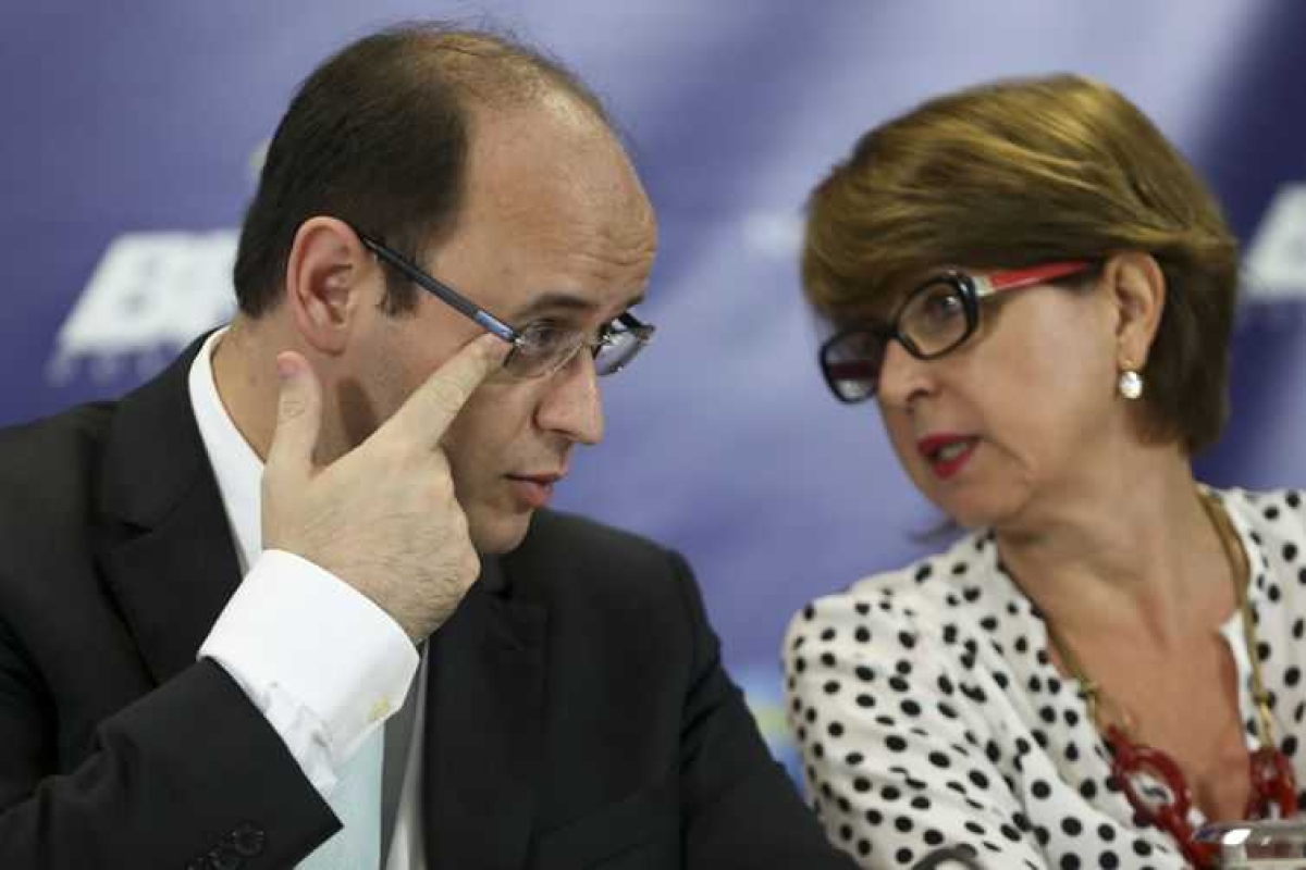O ministro da Educação, Rossieli Soares, e a secretária de Educação Básica, Kátia Smole, durante entrevista sobre Diretrizes Curriculares Nacionais do Ensino Médio (Foto: Marcelo Camargo/ Agência Brasil)