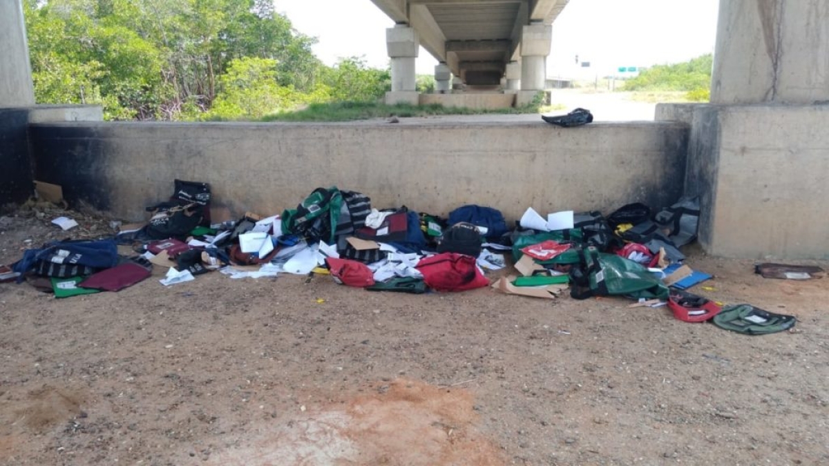 Material foi encontrado embaixo da ponte Joel Silveira (Foto: BPRv)