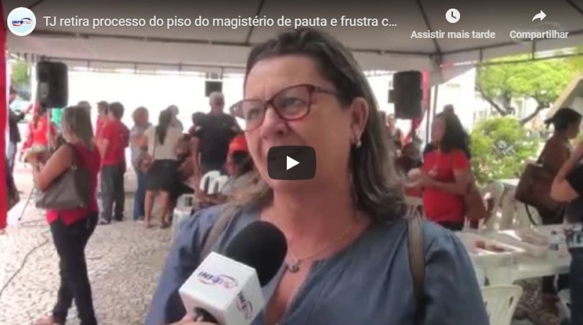 TJ de Sergipe retira processo do piso do magistério de pauta e frustra categoria (Imagem: Reprodução de vídeo/ YouTube/ Portal Infonet)