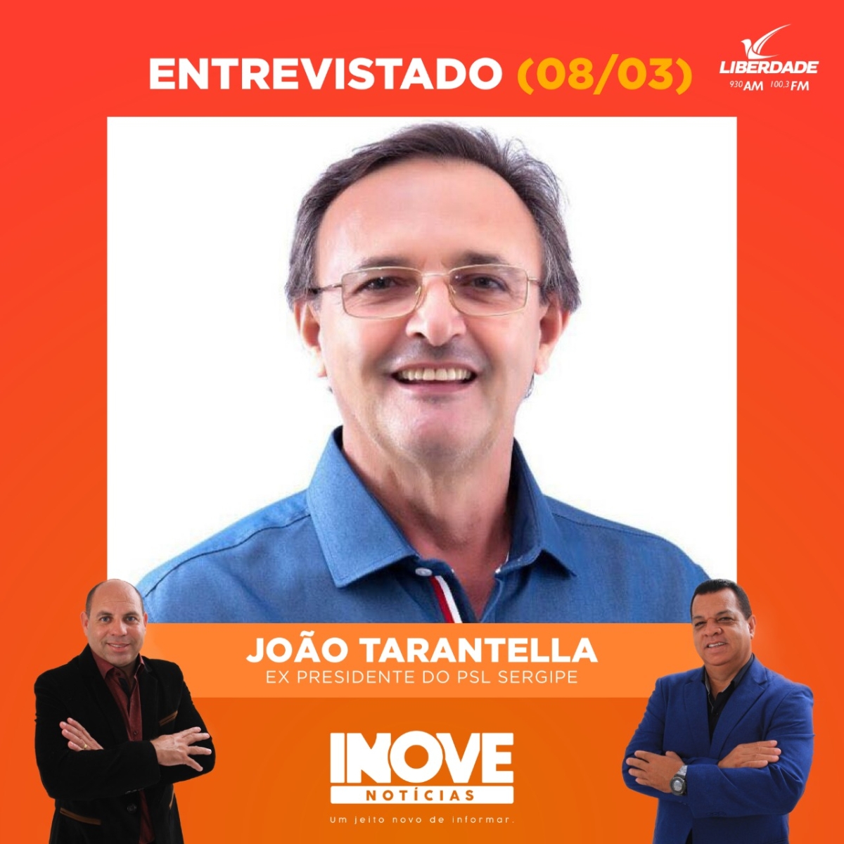 João Tarantella: "Sou pré-candidato a prefeito e não abro mão de ser pelo PSL. Valdir aceitando ou não" (Imagem: Divulgação/ Inove Notícias)
