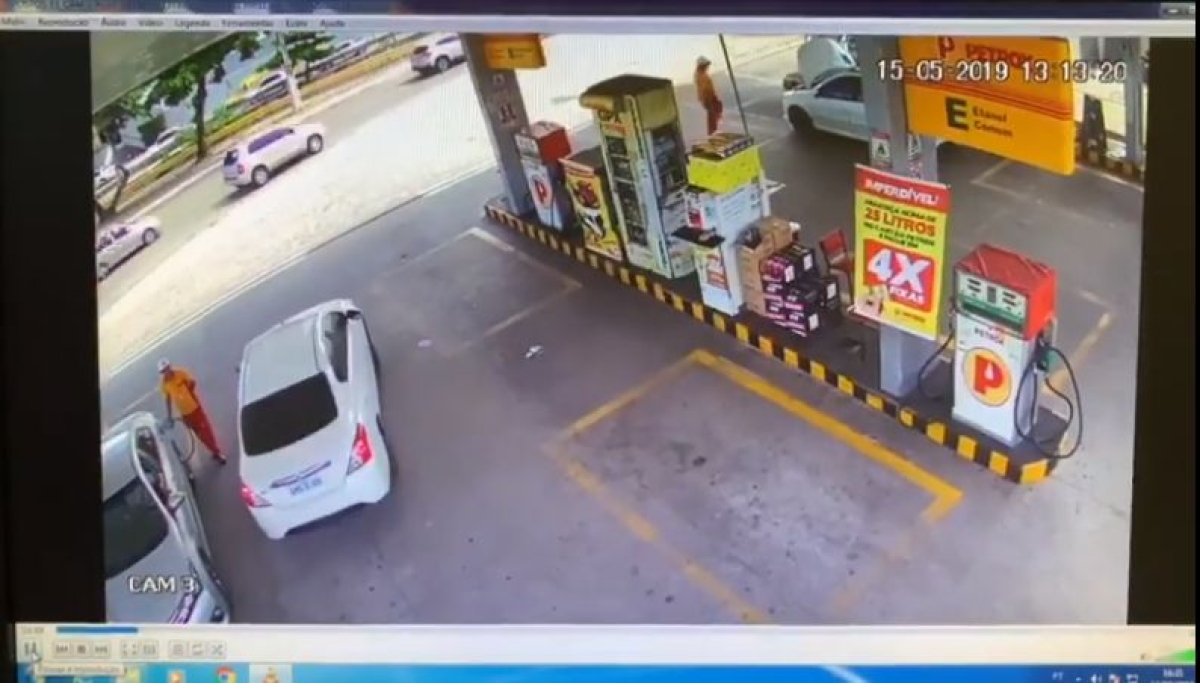 Polícia tenta identificar suspeitos de levar R$ 175 mil de cliente (Imagem: Reprodução de vídeo/ Portal Infonet)
