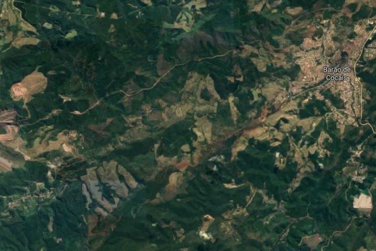 Parte do talude de mina da Vale se desprende em Barão de Cocais (Imagem: Reprodução/ Google Maps)