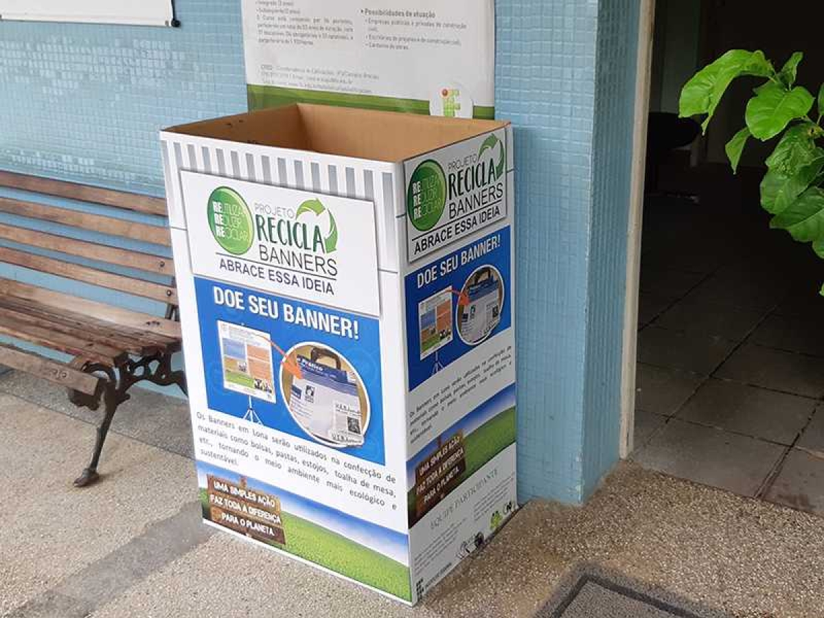 Campus Aracaju tem ponto de coleta de banners usados (Foto: Divulgação/ IFS)