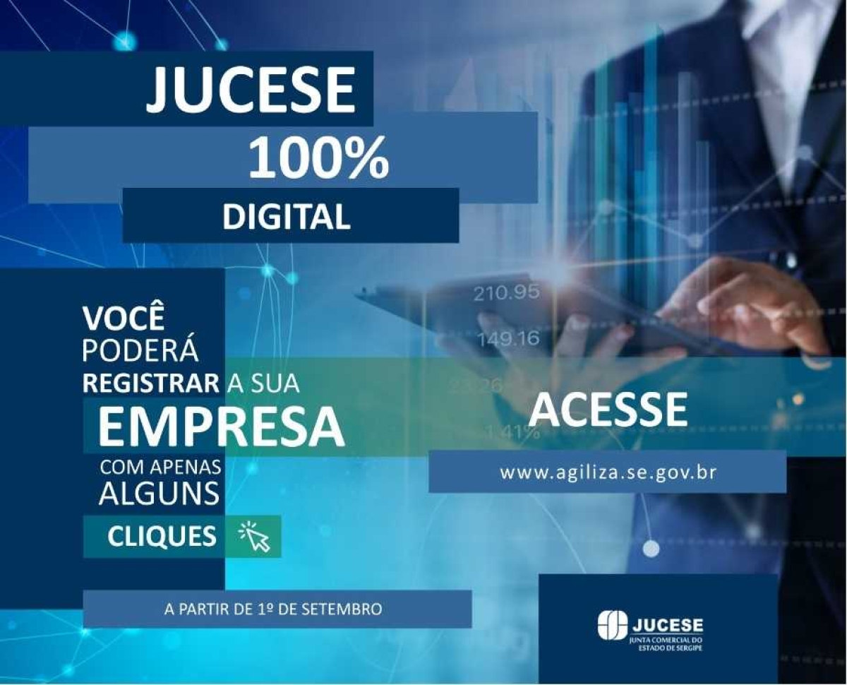 Em Sergipe, registro de empresas passa a ser 100% digital a partir de setembro (Imagem: Divulgação/ Jucese/SE)