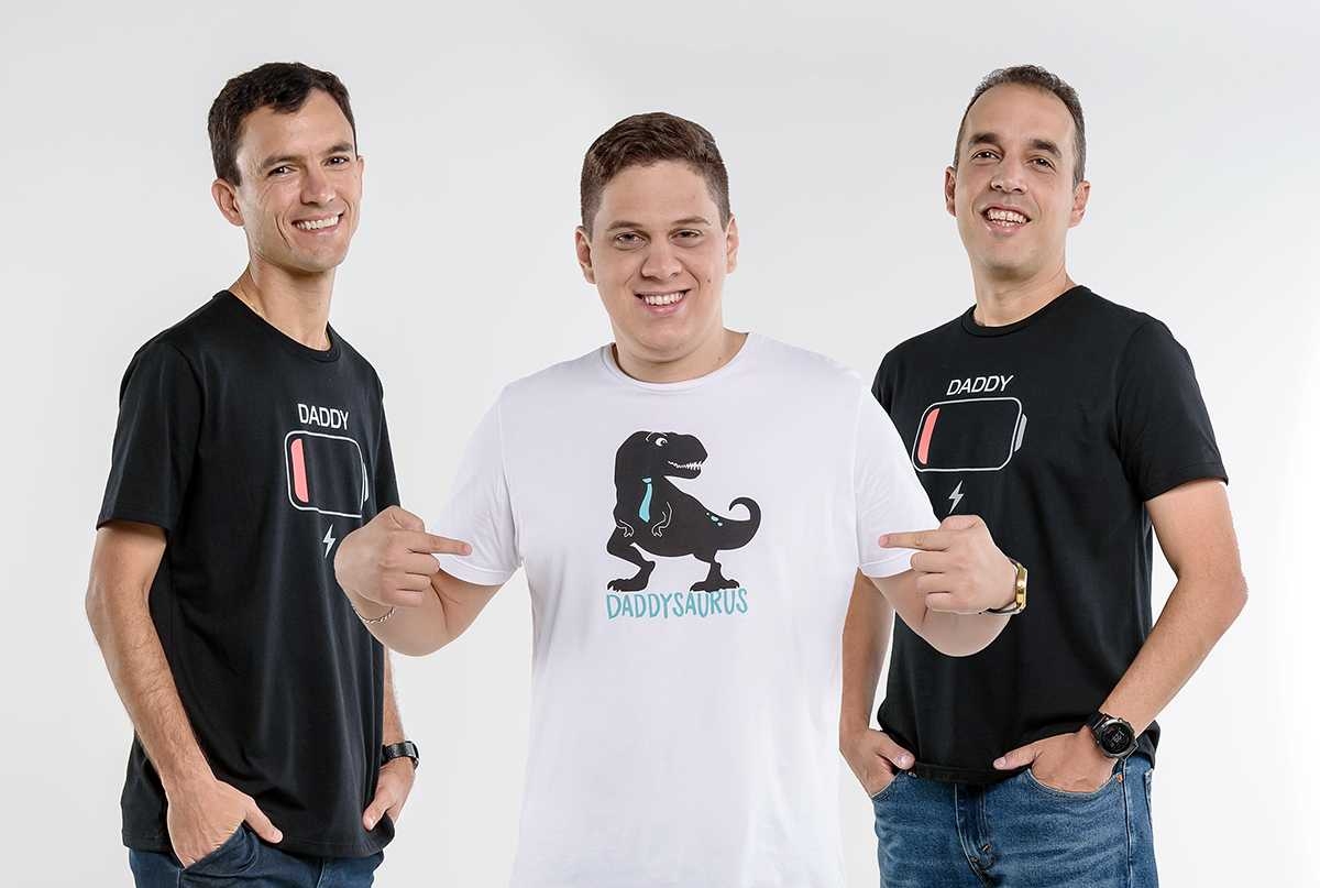 Papais Ariel Bamberg, Antônio Garcez Carvalho e José Luiz Góes (Foto: Aluízio Accioly)
