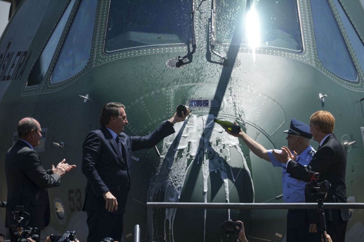 FAB recebe novo avião militar KC-390 (Foto: Marcelo Camargo/ Agência Brasil)