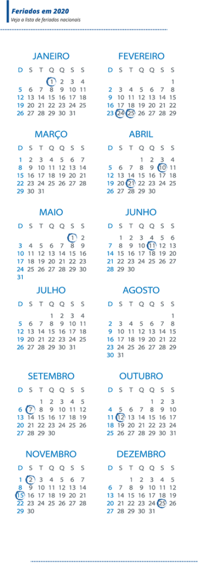 Dez feriados poderão ser emendados com sábados e domingos (Arte: Agência Brasil)