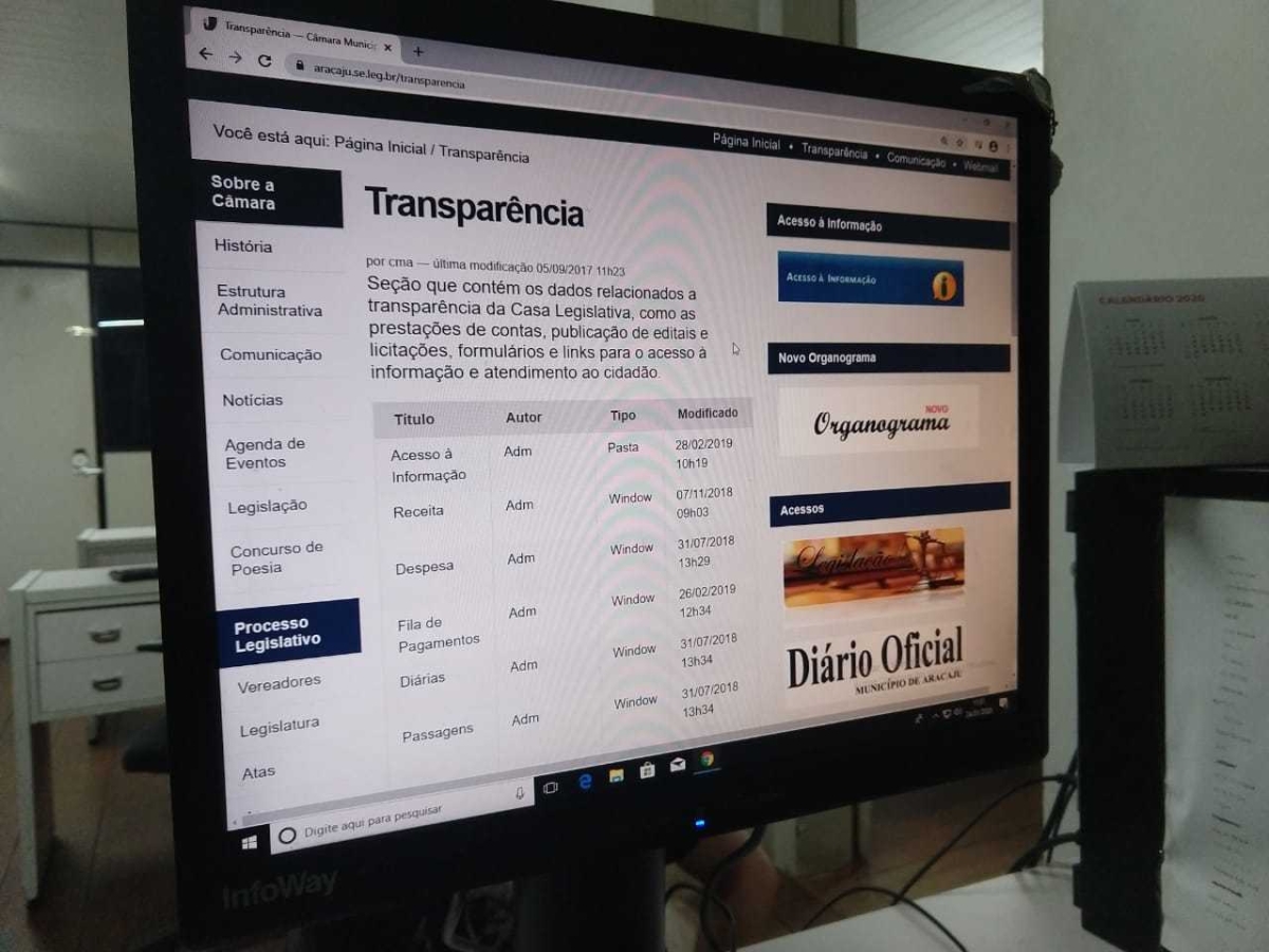 Câmara de Aracaju moderniza Ouvidoria e Portal da Transparência (Foto: CMA)