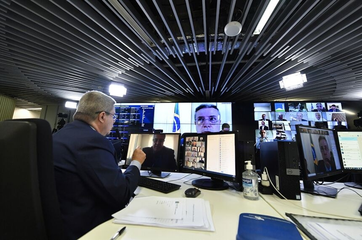 Vice-presidente do Senado, Antonio Anastasia comandou a sessão virtual (Foto: Leopoldo Silva/ Agência Senado)