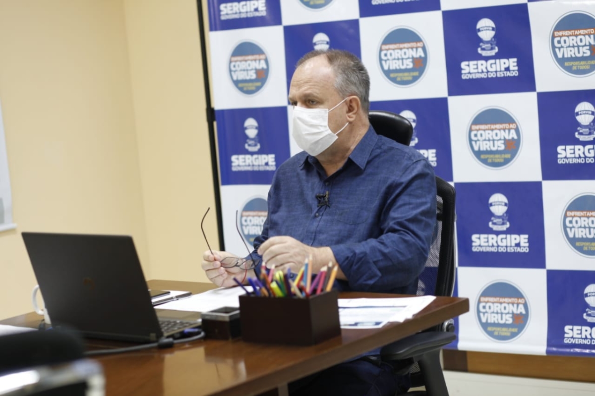 "Não vou ceder a nenhum tipo de pressão para fazer `liberou geral´", disse Belivaldo sobre a flexibilização da abertura do comércio (Foto: Governo de Sergipe)