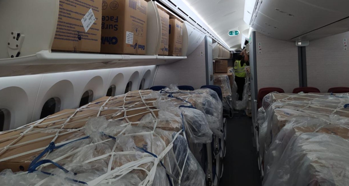 Chegam ao Brasil 4,3 milhões de máscaras cirúrgicas (Foto: Divulgação/ Aeroporto de Guarulhos