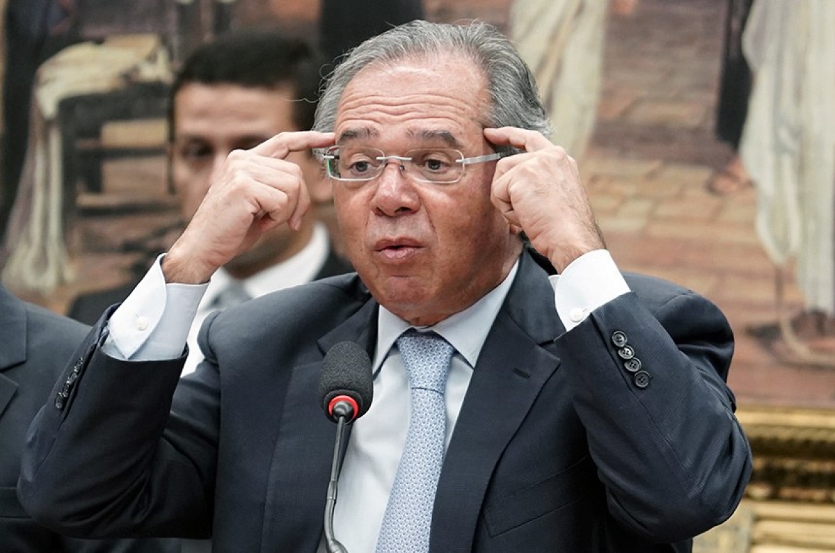 Paulo Guedes foi ouvido nesta terça-feira pela comissão mista que acompanha as ações do governo no combate à pandemia (Foto: Pablo Valadares/ Câmara dos Deputados)