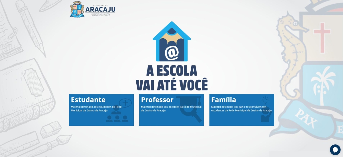 Portal "A escola vai até você" (Imagem: Reprodução)