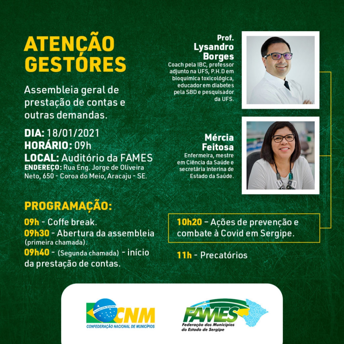 FAMES reunirá prefeitos em Assembleia para falar sobre precatórios e Covid (Imagem: FAMES Sergipe)