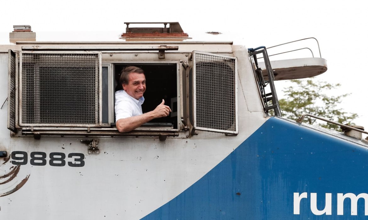 Bolsonaro participa de inauguração de trecho da Ferrovia Norte-Sul (Foto: Alan Santos/ PR)
