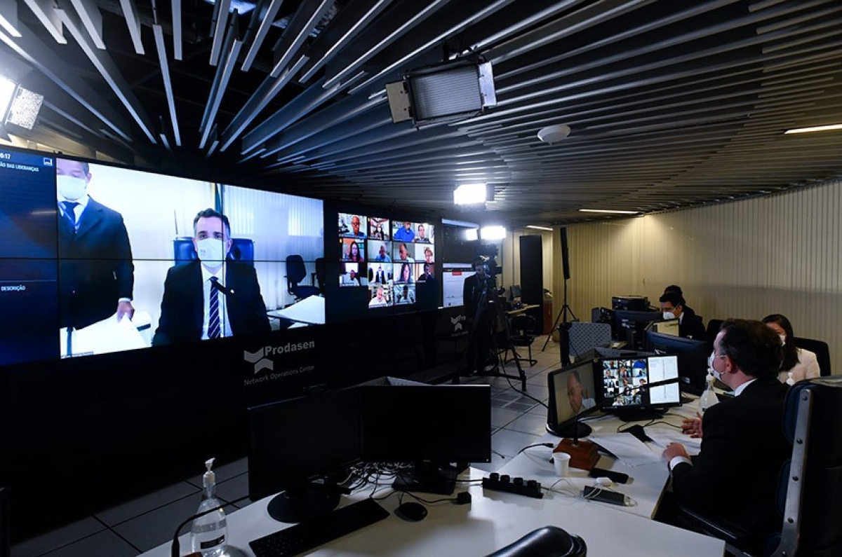 Os seis itens da pauta da sessão remota desta quarta foram acertados em reunião do presidente do Senado, Rodrigo Pacheco, com os líderes partidários (Foto: Leopoldo Silva/ Agência Senado)