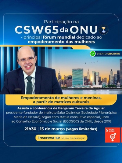 Instituto Salto Quântico compõe, oficialmente, a CSW65 da ONU (Imagem: Divulgação)