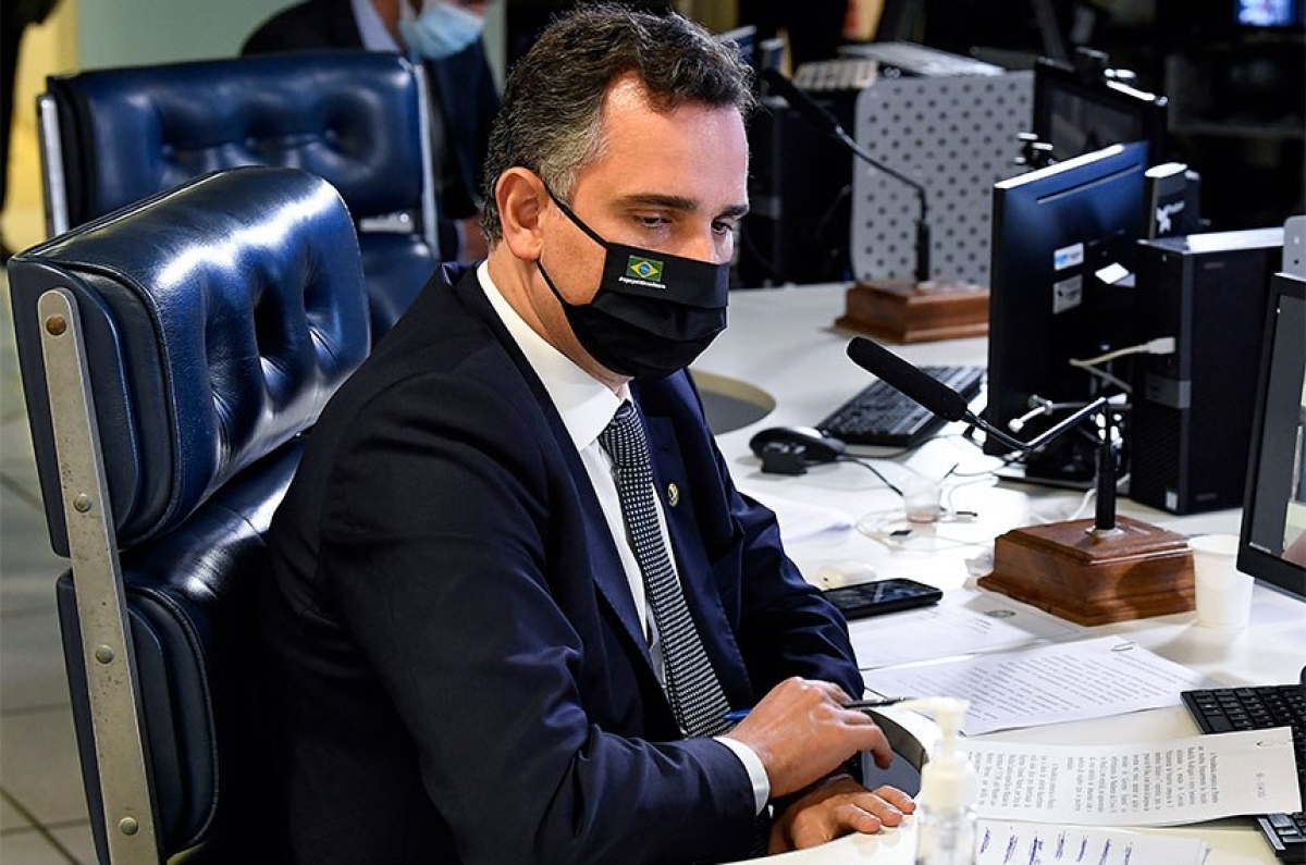 O presidente do Senado, Rodrigo Pacheco, leu nesta terça-feira, na sessão deliberativa remota, o requerimento de criação da CPI da Covid (Foto: 
Jefferson Rudy/ Agência Senado)