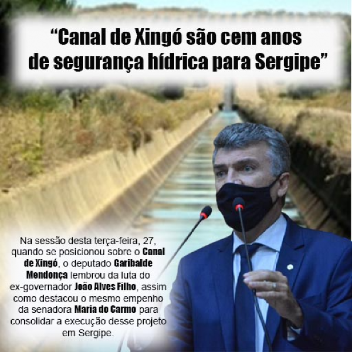 Canal de Xingó são cem anos de  segurança hídrica para Sergipe (Imagem: Sintonia Notícias)