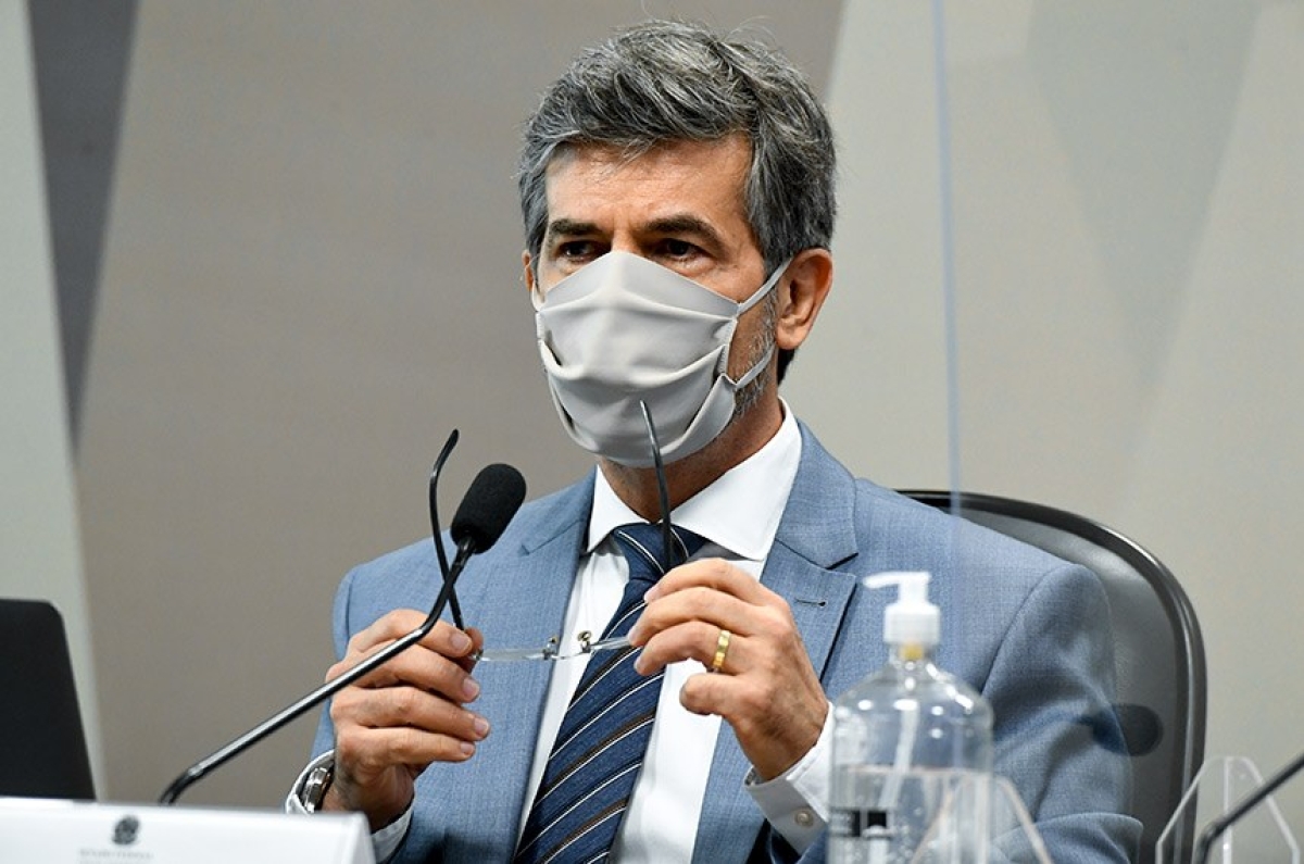 Nelson Teich, que foi ministro da Saúde no governo Bolsonaro por menos de um mês, prestou depoimento na CPI da Pandemia nesta quarta (Foto: Jefferson Rudy/ Agência Senado)