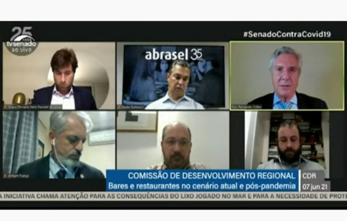 Representantes de bares e restaurantes criticam limitações ao funcionamento (Foto: Reprodução/ TV Senado)