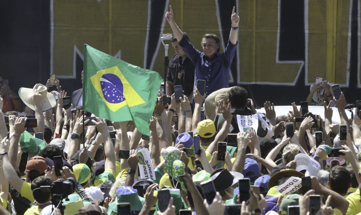 Presidente Bolsonaro participa de manifestação pró-governo em Brasília (Foto: Fabio Rodrigues-Pozzebom/ Agência Brasil)