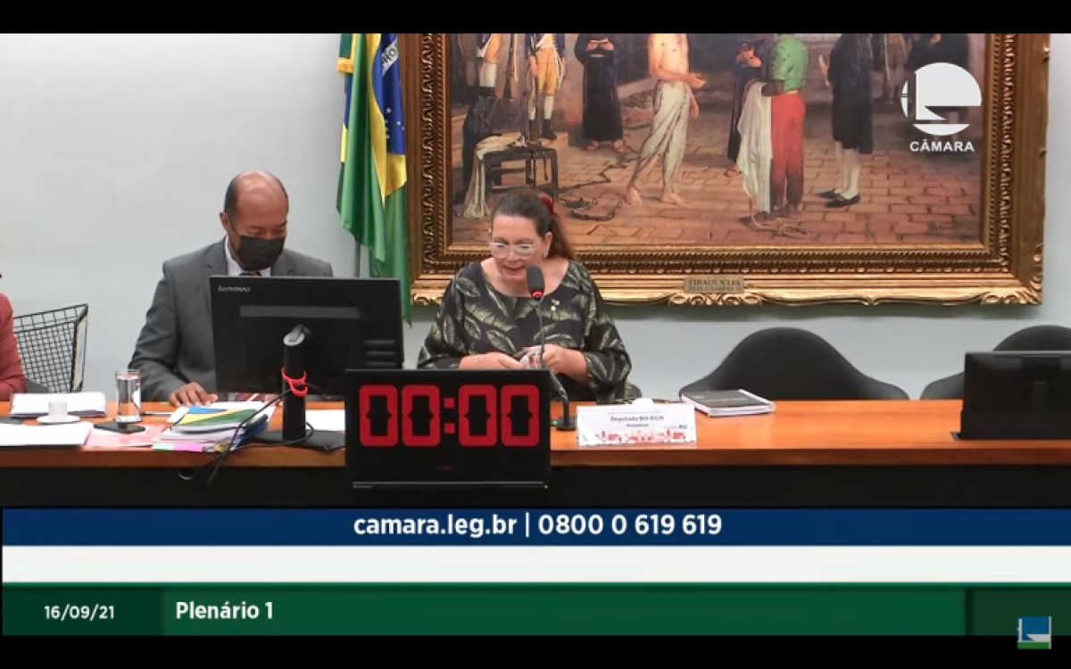 Bia Kicis preside reunião da CCJ (Imagem: Reprodução/ TV Câmara)