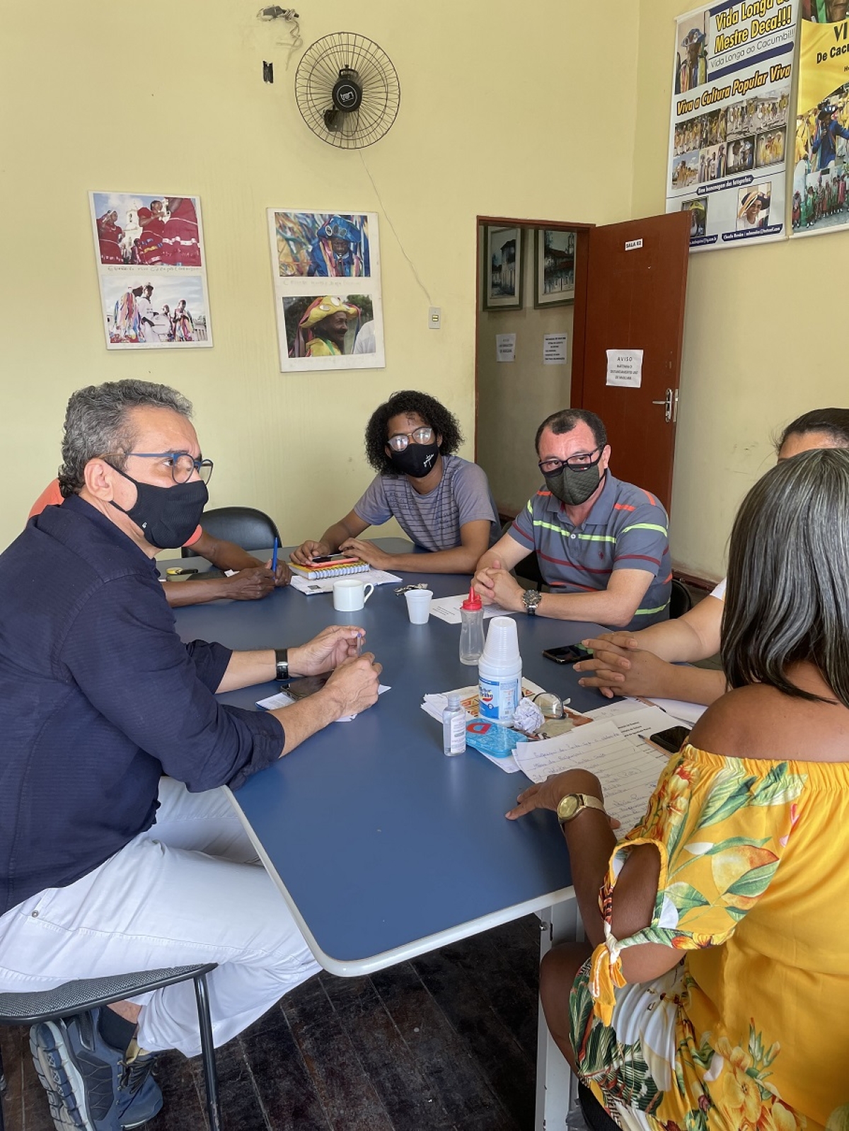 Laranjeiras: equipe da Secretaria de Cultura e Turismo discute programação dos Lambe-sujos e Caboclinhos (Foto: Assessoria da Secult Laranjeiras)
