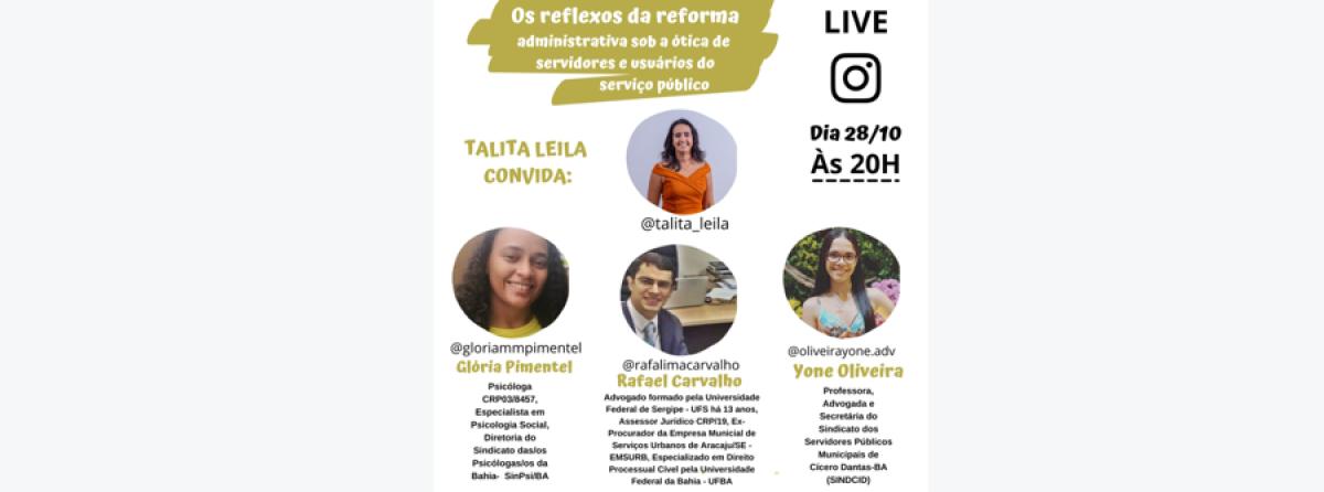 Conselho de Psicologia participa de debate sobre a proposta de reforma administrativa (Imagem: Divulgação/ CRP19)