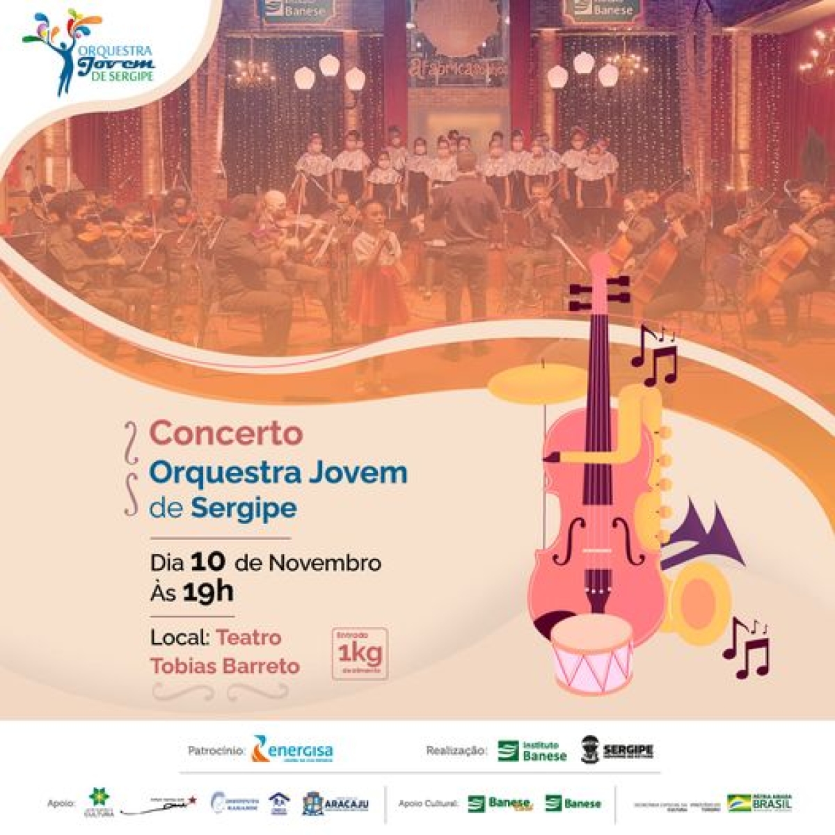 Orquestra Jovem de Sergipe (OJSE) realiza 1° Concerto no Teatro Tobias Barreto (Imagem: Divulgação)