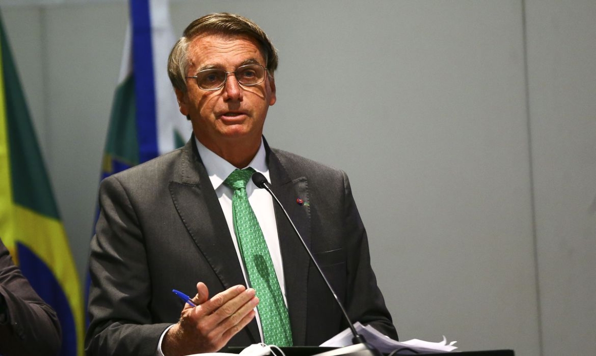 O presidente Jair Bolsonaro participa da abertura do 5º Fórum Nacional de Controle - Educação no Pós-Pandemia (Foto: Marcelo Camargo/ Agência Brasil)