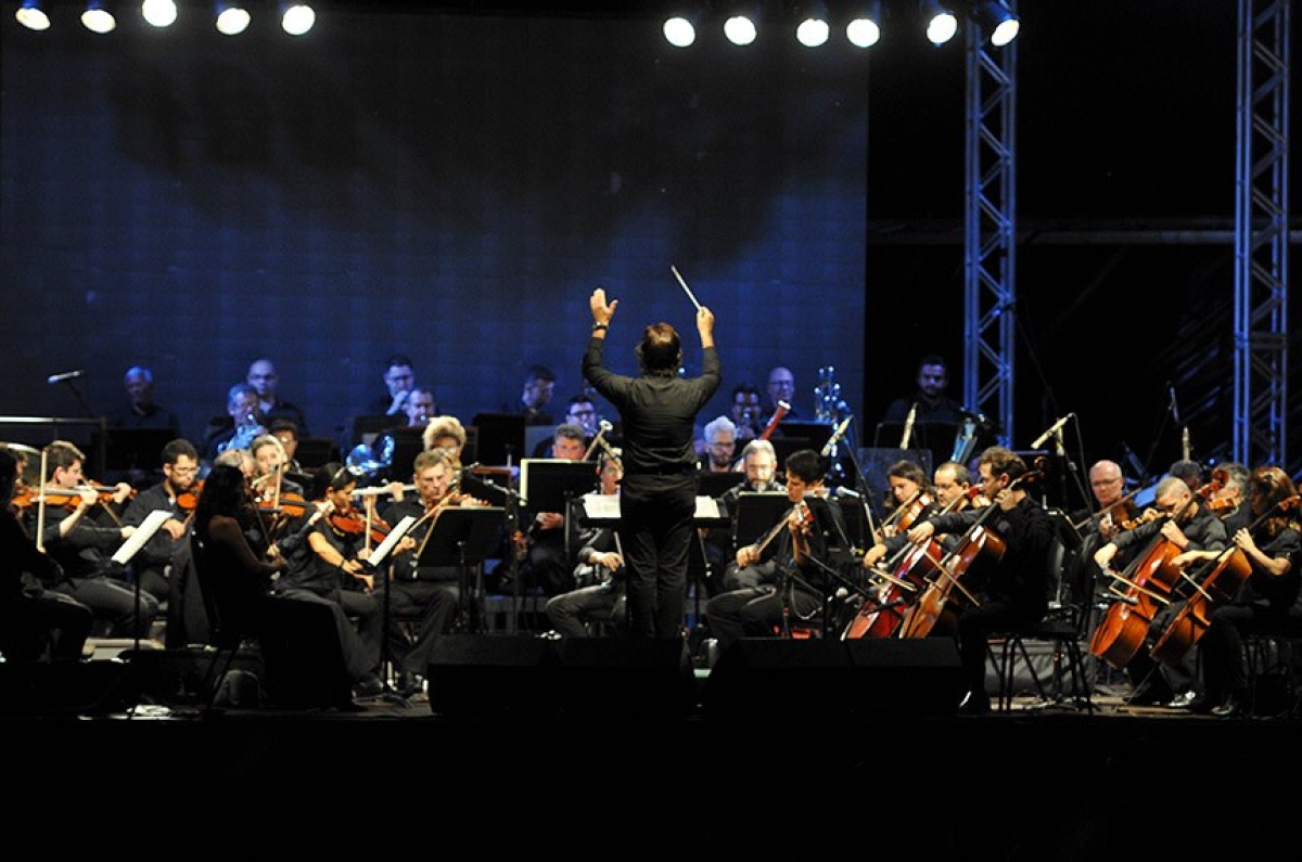 Apresentação da Orquestra Sinfônica do Teatro Nacional Claudio Santoro, em Brasília, em 2018 (Foto: Gabriel Jabur/ Agência Brasília)