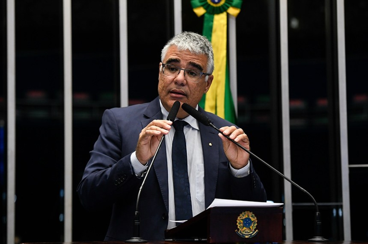Girão critica exigência de passaporte vacinal e propõe debate sobre o assunto (Foto: Jefferson Rudy/ Agência Senado)